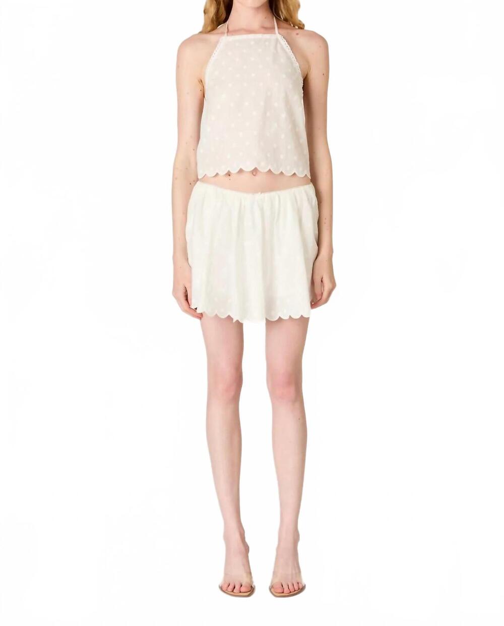 NEW NIA pele polka dot skirt in white